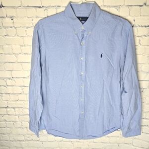 Polo Ralph Lauren Men's Blue And White Checkered Casual Button Down Shirt Sz XL